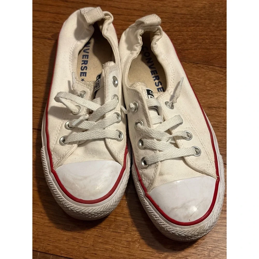 Converse Chuck Taylor All Star Low Top Cream Canvas Sneakers Women's Size‎ 7 - Picture 10 of 11